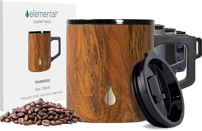 Elemental Insulated Coffee Mug - Triple-Wall Stainless Steel Summit Travel Cup for Hot and Cold D... | Amazon (US)