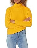 Amazon Brand - Goodthreads Women's Mid-Gauge Stretch Cropped Long Sleeve Funnel Neck Sweater, Golden | Amazon (US)