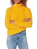 Amazon Brand - Goodthreads Women's Mid-Gauge Stretch Cropped Long Sleeve Funnel Neck Sweater, Golden | Amazon (US)