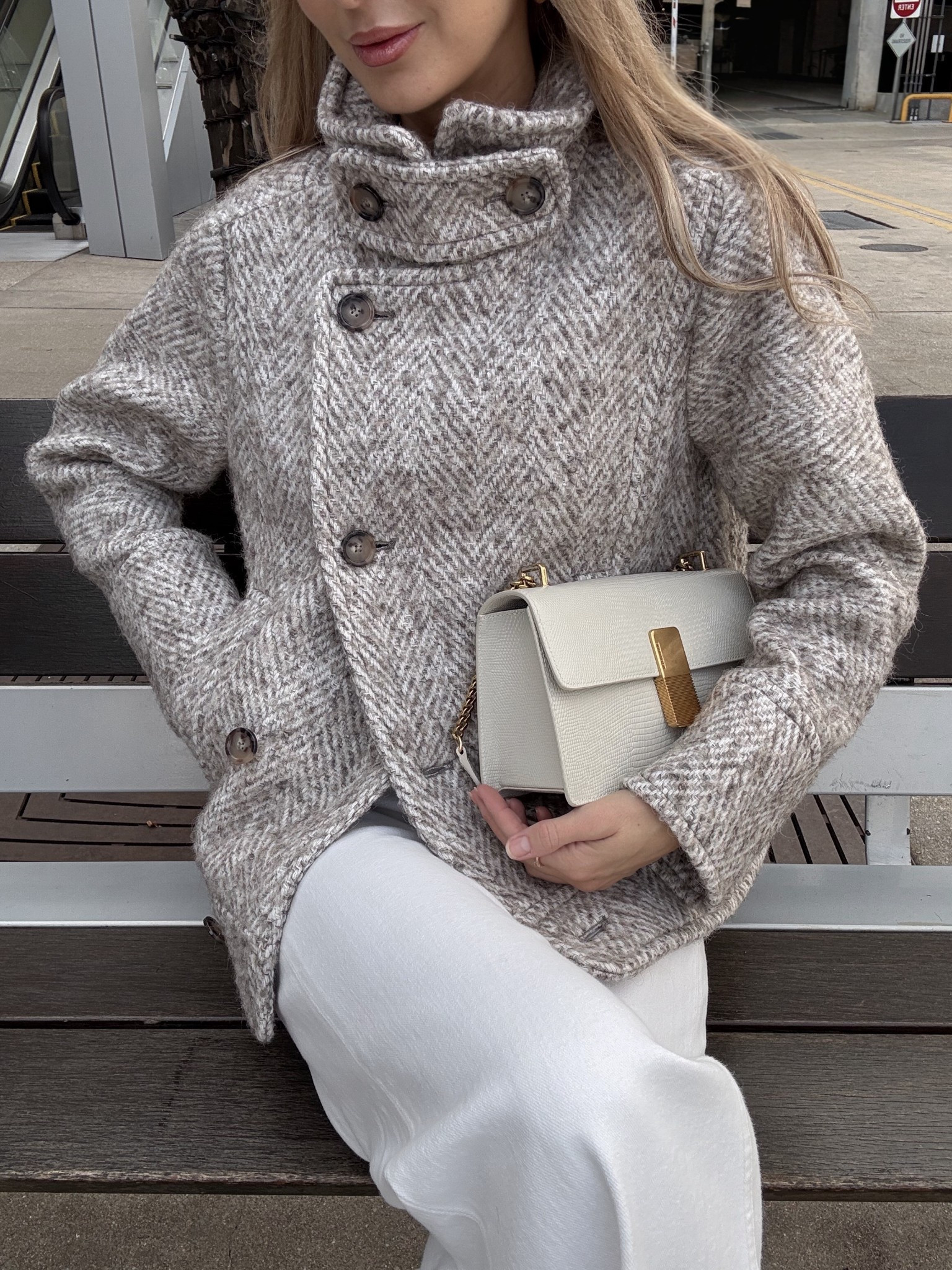 Winter ootd, wool coat, outerwear, coats, fall coats, fall outfit, houndstooth 