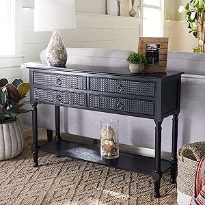 Safavieh Home Collection Haines Black 4-Drawer Bottom Shelf Console Table | Amazon (US)
