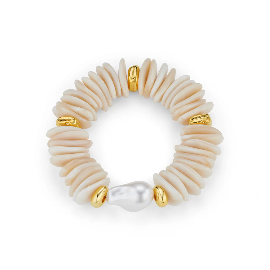 Statement Chip & Stationed Pearl Bracelet | Orelia