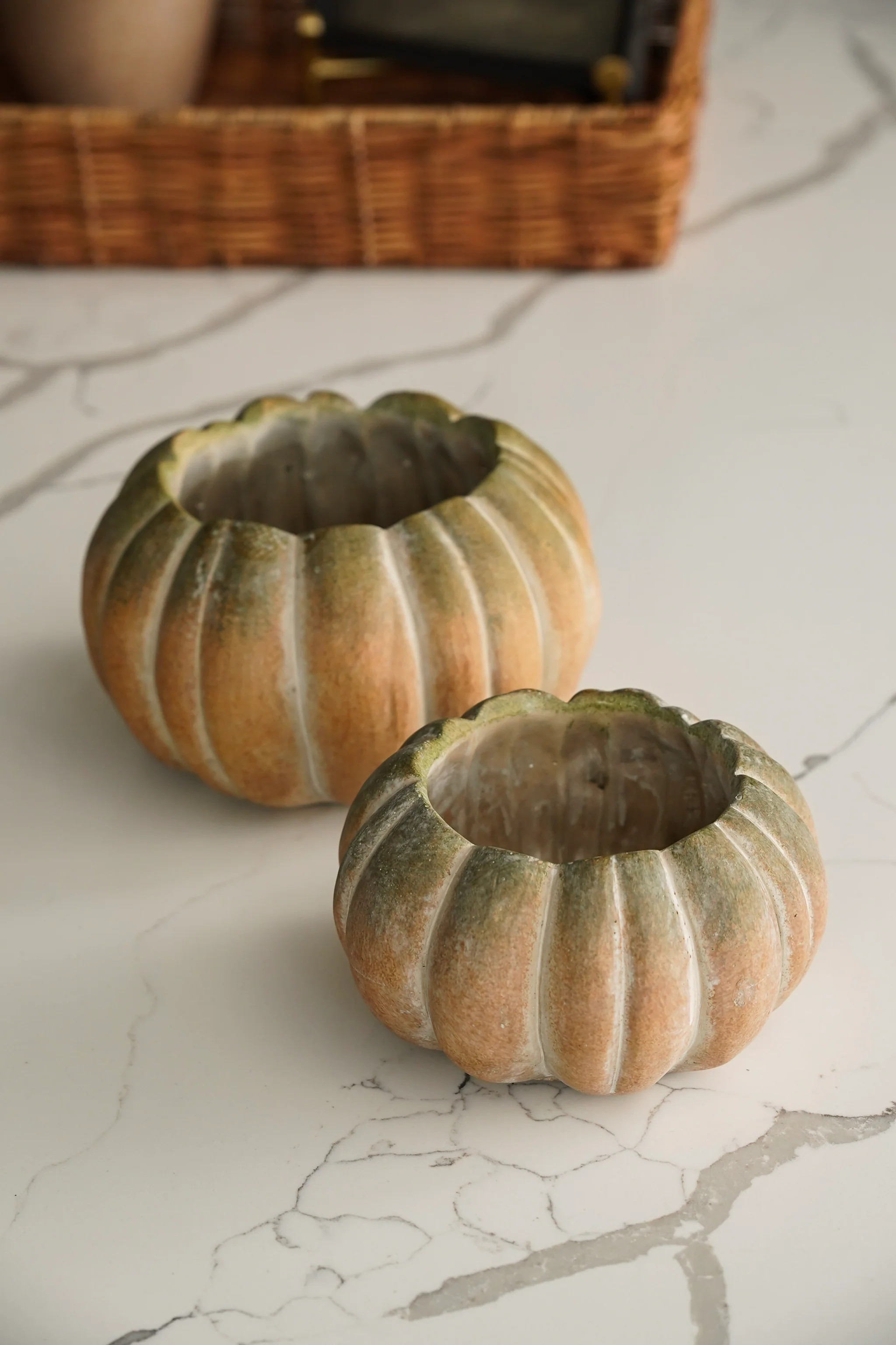 Weathered Stone Pumpkin Bowl | MJHome