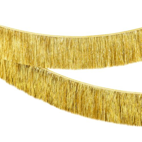 KatchOn, Pack of 2 Gold Fringe Banner - Gold Fringe Garland for Birthday Party Decorations, Bridal Shower | Golden Foil Curtains | Streamers for Graduation Backdrop 2025 | Graduation Decorations 2025 | Amazon (US)