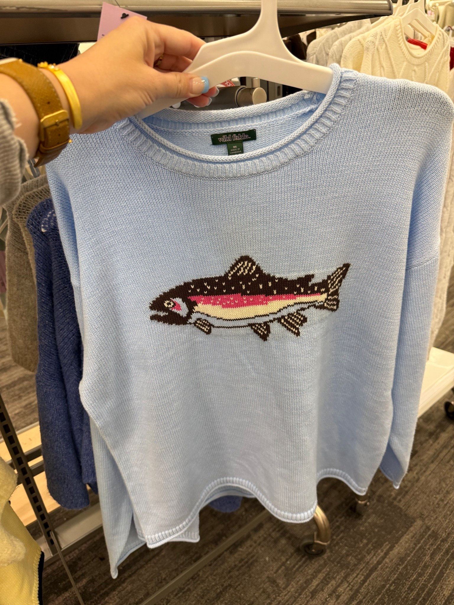 Cutest blue fish sweater! Perfect for spring! 

#fishsweater #trending #targetfind 

#LTKmomlife #LTKdayinmylife #LTKSpringSale