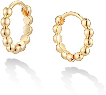Gold Huggie Hoop Earrings 14K Gold Plated Dainty Small Simple Hypoallergenic Jewelry Gift for Wom... | Amazon (US)