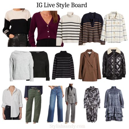 I went live on instagram and shared many casual sweaters and looks from Nordstrom.
Sweaters, blazers, coats and pants. 

#LTKfindsunder100 #LTKHolidaySale #LTKover40