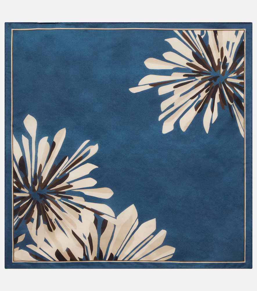 Brunello Cucinelli Floral silk twill scarf | Mytheresa (US/CA)