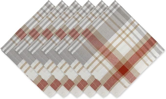 DII Thankful Autumn Collection Tabletop Essentials, Napkin Set, Cozy Picnic Plaid 6 Piece | Amazon (US)