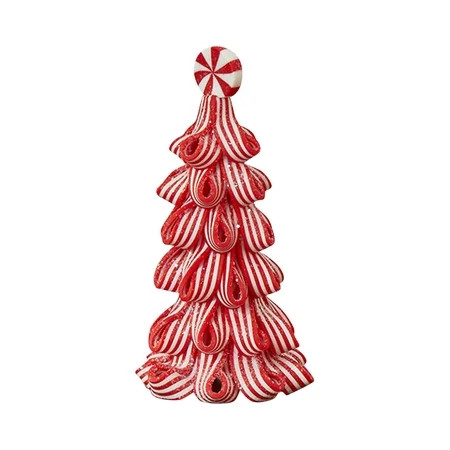 Huankd Mini Christmas Tree Model Desktop Peppermint Candy Christmas Tree Ornaments Candy Cane Table Centerpiece for Home Office Room Decorations B One Size | Walmart (US)