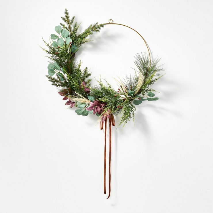 Asymmetrical Mixed Greenery Wreath - Threshold™ designed with Studio McGee | Target