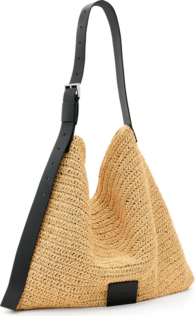 AllSaints Asha Straw Shoulder Bag | Nordstrom | Nordstrom