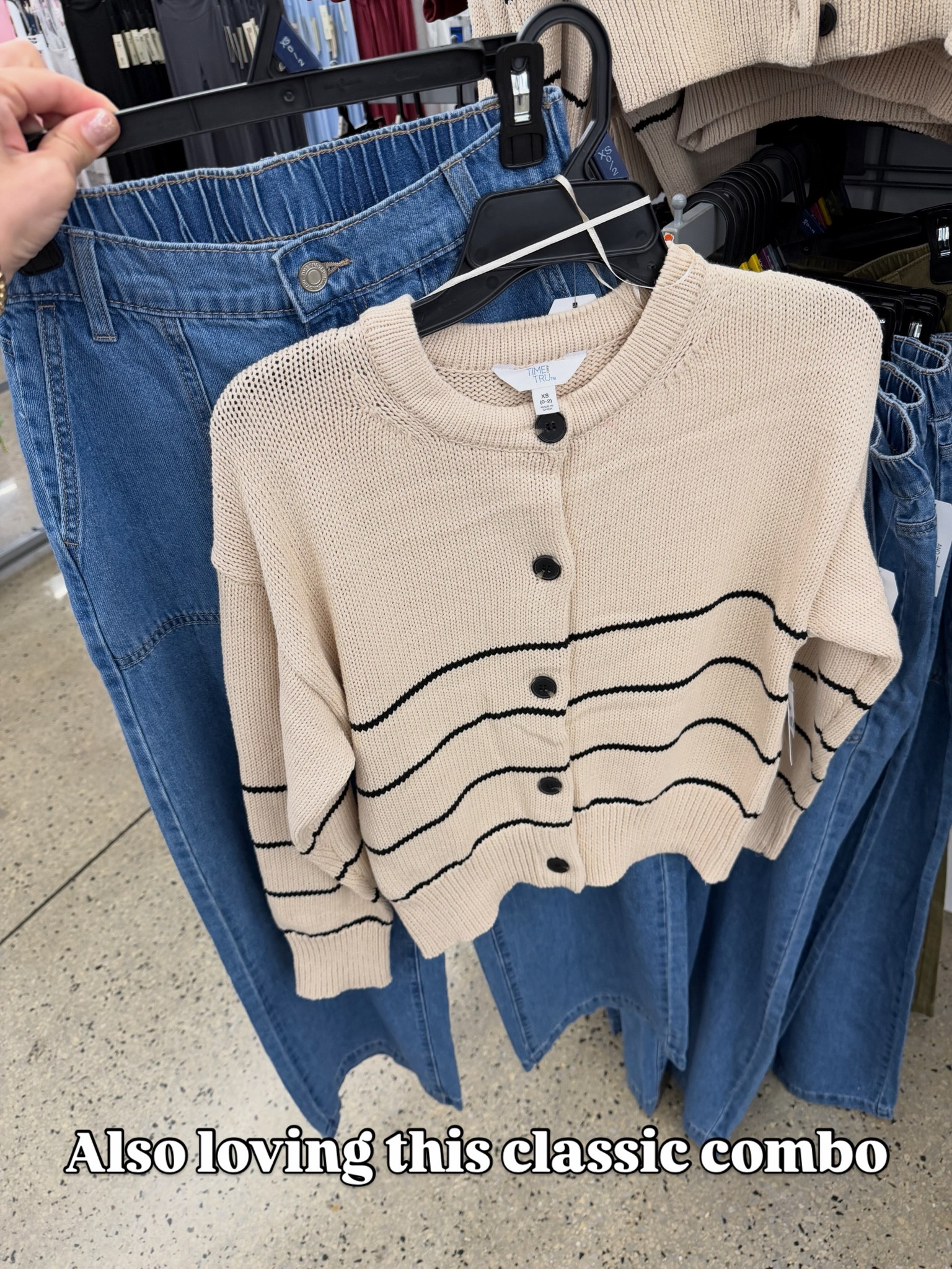 Walmart cotton stripe cardigan, fits true to size, I got the small. #walmartfashion