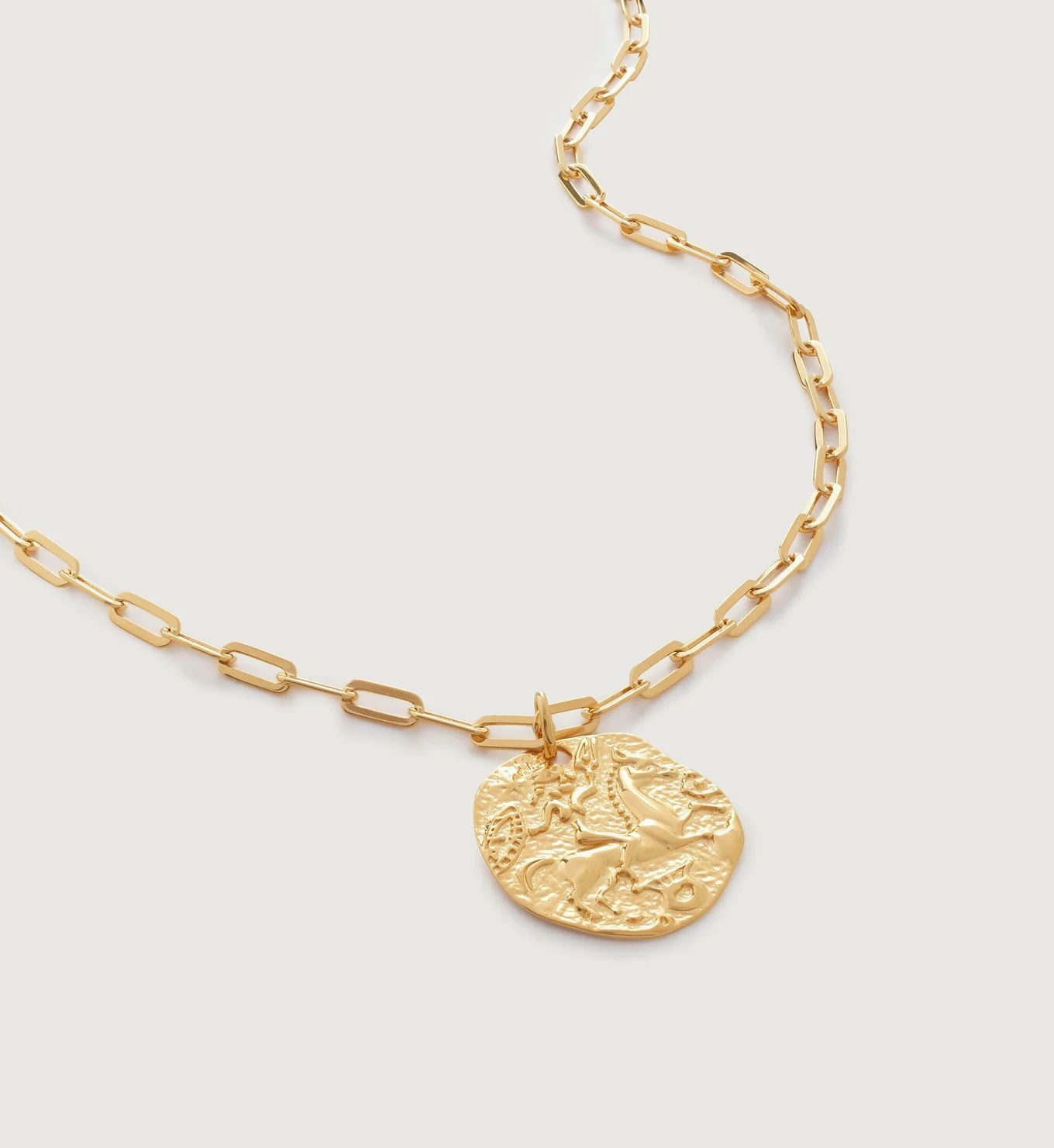 Goddess Coin Paperclip Chain Necklace | Monica Vinader (US)