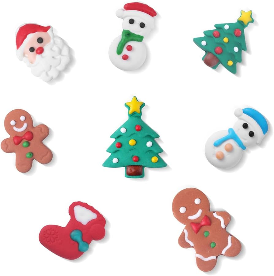 Royal Icing Cake Decorations - Gingerbread Man, Snowman, Santa Claus, Christmas Stocking for Merr... | Amazon (US)