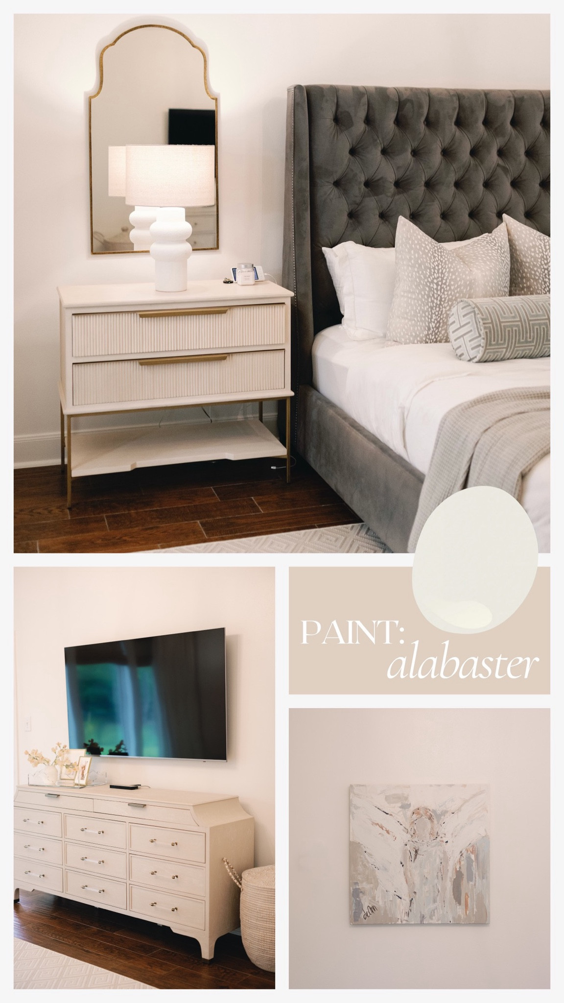 Another look at our bedroom! Love this space so much!

Rug: custom
Art: DeAnn Designs
Foot Stools: custom

Primary bedroom, home update, home decor, new home, interior design, bedroom ideas 💡, master bedroom, master bed, bedside tables, table lamps, gabby, arhaus, dresser, bed pillows

#LTKHome