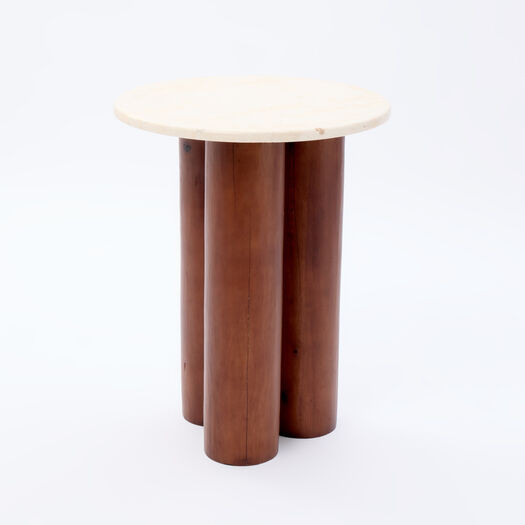 Cream Marble Side Table 55x40cm | TK Maxx