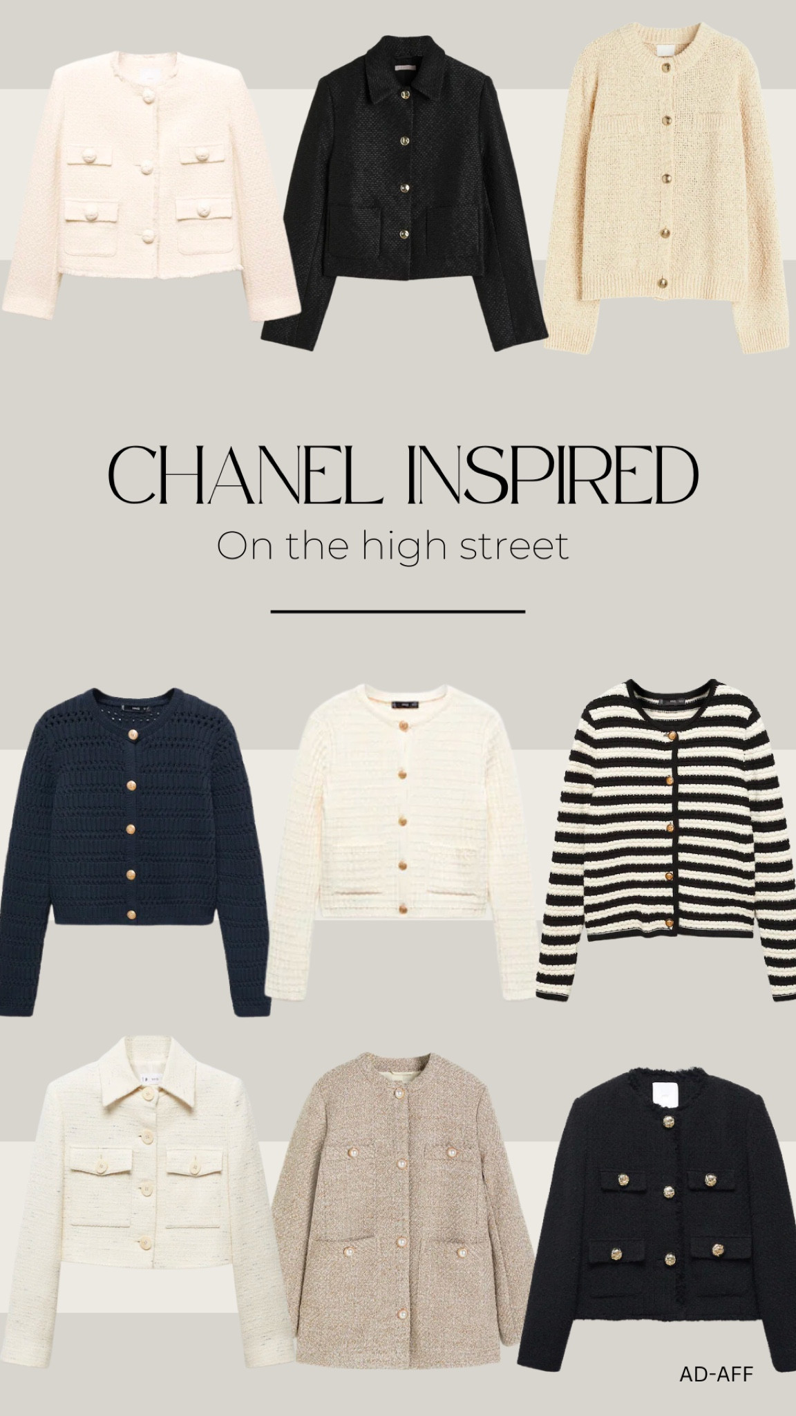 Chanel inspired cardigans and jackets on the high street 🖤

#LTKSeasonal #LTKstyletip #LTKFind