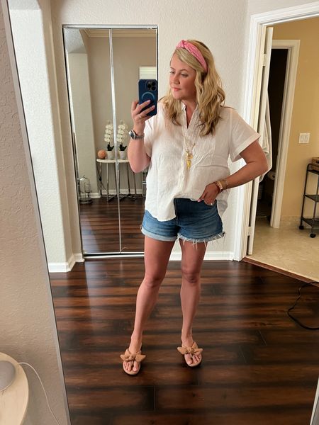 Obsessed with this linen shirt for summer and my favorite denim shorts of all time. 

#LTKstyletip #LTKSeasonal #LTKshoecrush