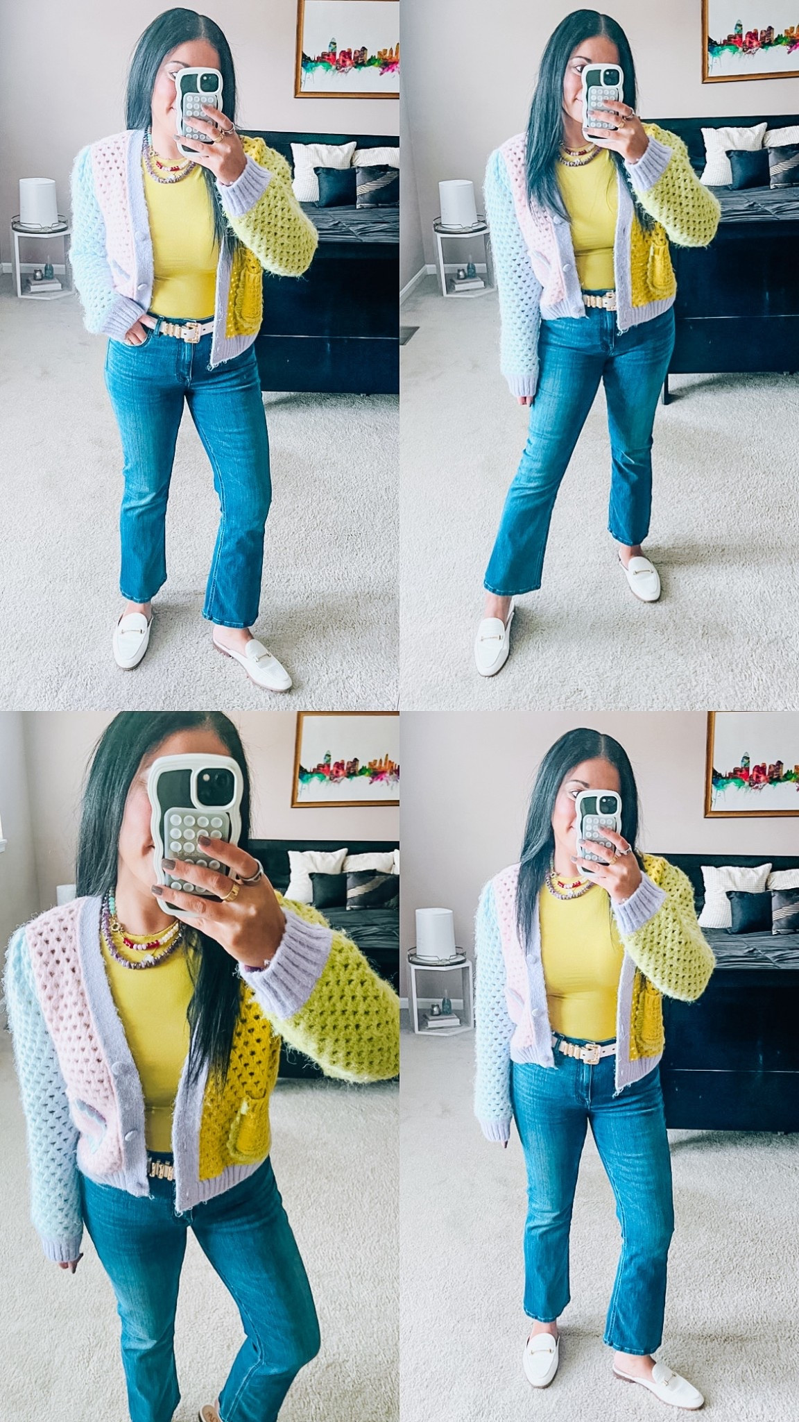 Rainbow cardigan
Current Elliott jeans
White mules
Chartreuse tee (size up)
Spring outfits
Beaded necklaces


#LTKdayinmylife #LTKgrwm #LTKootd