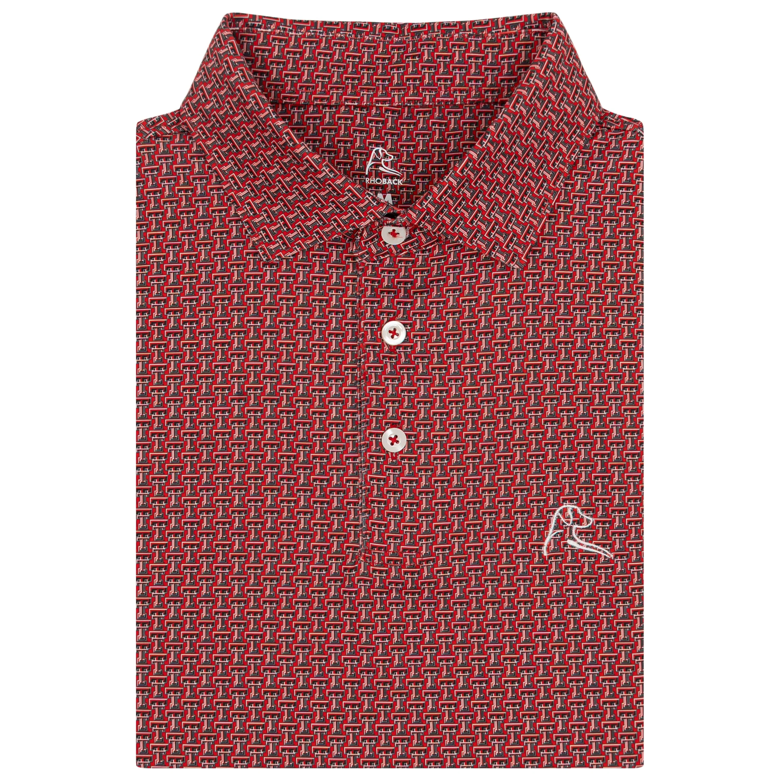 The Texas Tech Red Raiders™ Collegiate Polo - Cherry Red/Black | Rhoback | RHOBACK