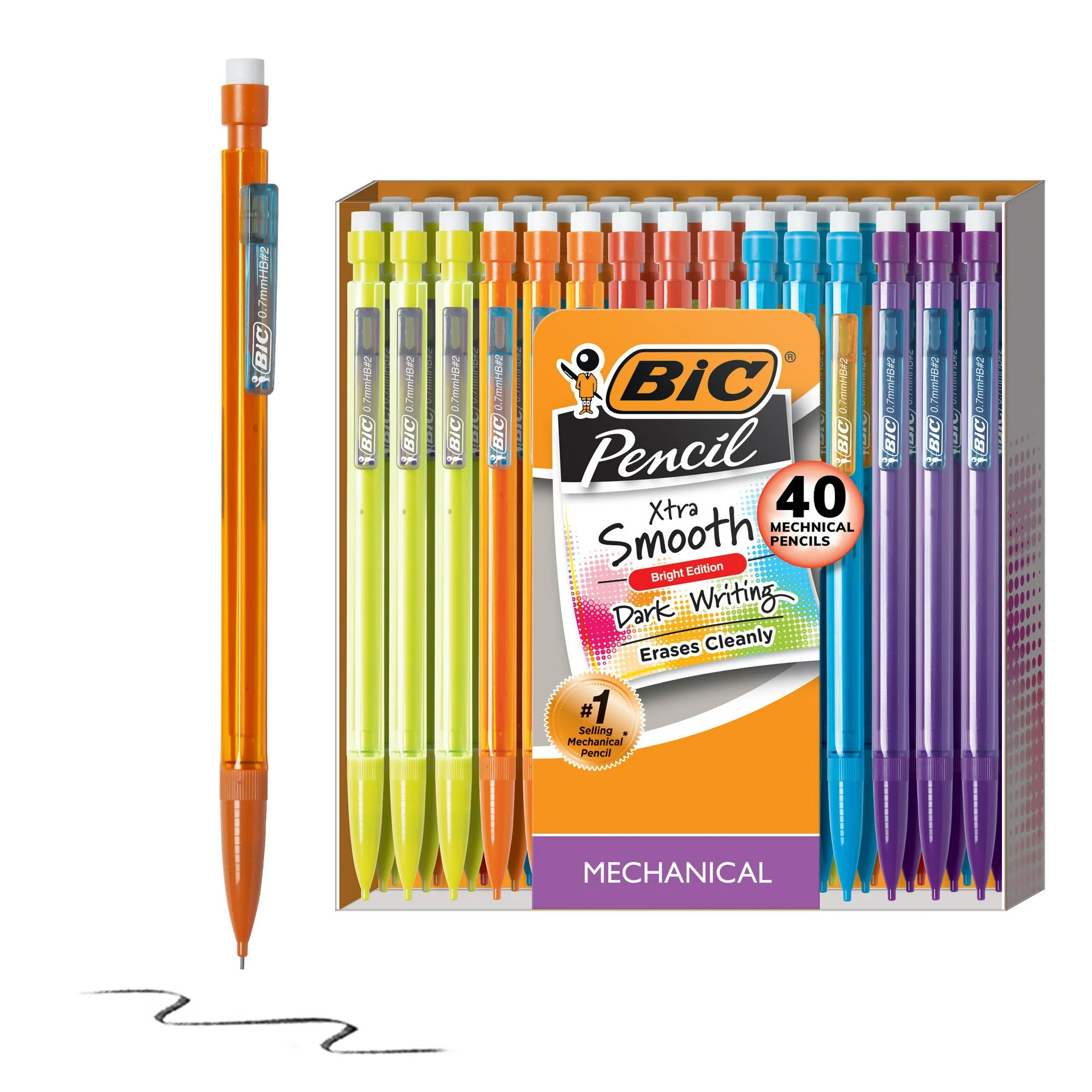 BIC Xtra-Smooth Mechanical Pencils, Medium Point (0.7mm), Assorted Color Barrels, 40 Count | Walmart (US)