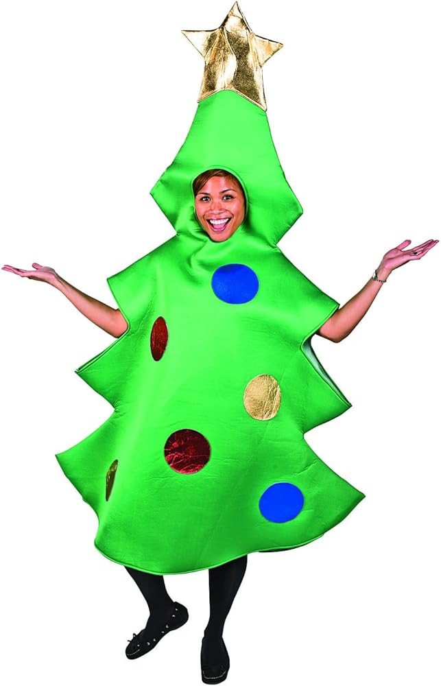 Oriental Trading 47" x 4 Ft. 11" Adults Christmas Tree Polyester Costume - One Size Fits Most - P... | Amazon (US)