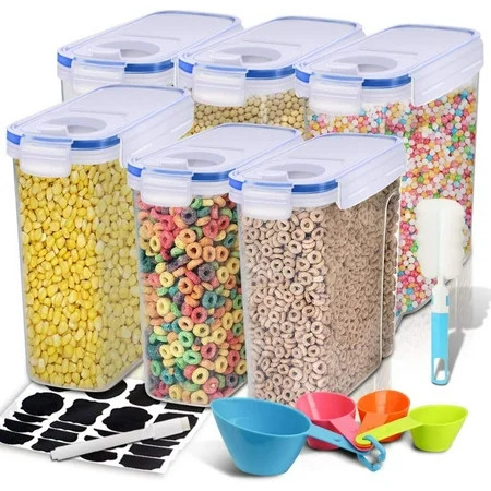 Cereal Container, EAGMAK Airtight Dry Food Storage Containers, BPA Free Large Kitchen Pantry Storage | Walmart (US)
