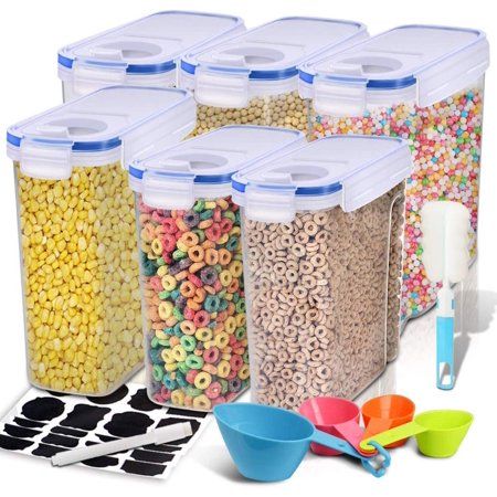 Cereal Container, EAGMAK Airtight Dry Food Storage Containers, BPA Free Large Kitchen Pantry Stor... | Walmart (US)