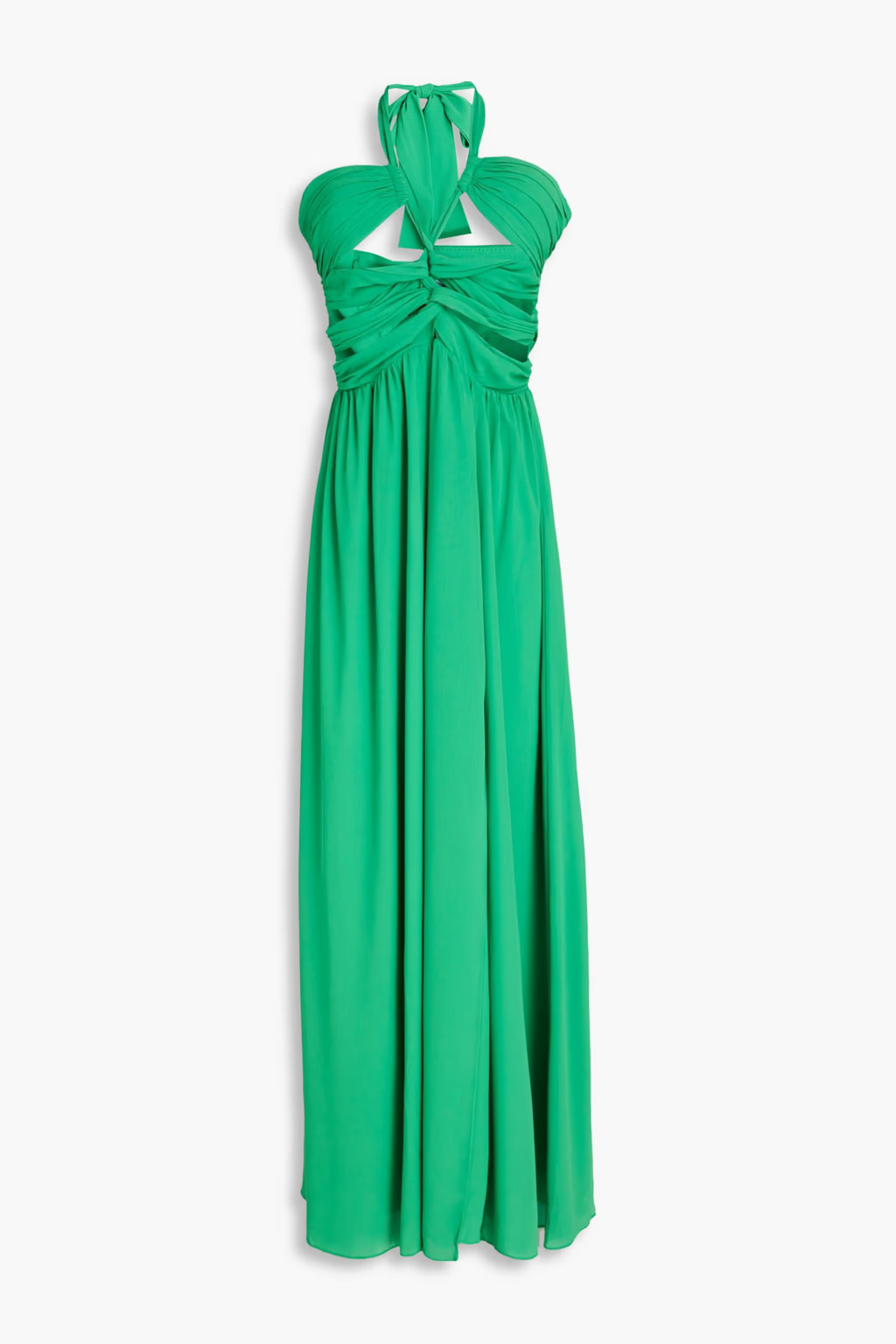 Ally ruched cutout chiffon halterneck maxi dress | The Outnet (US and CA)