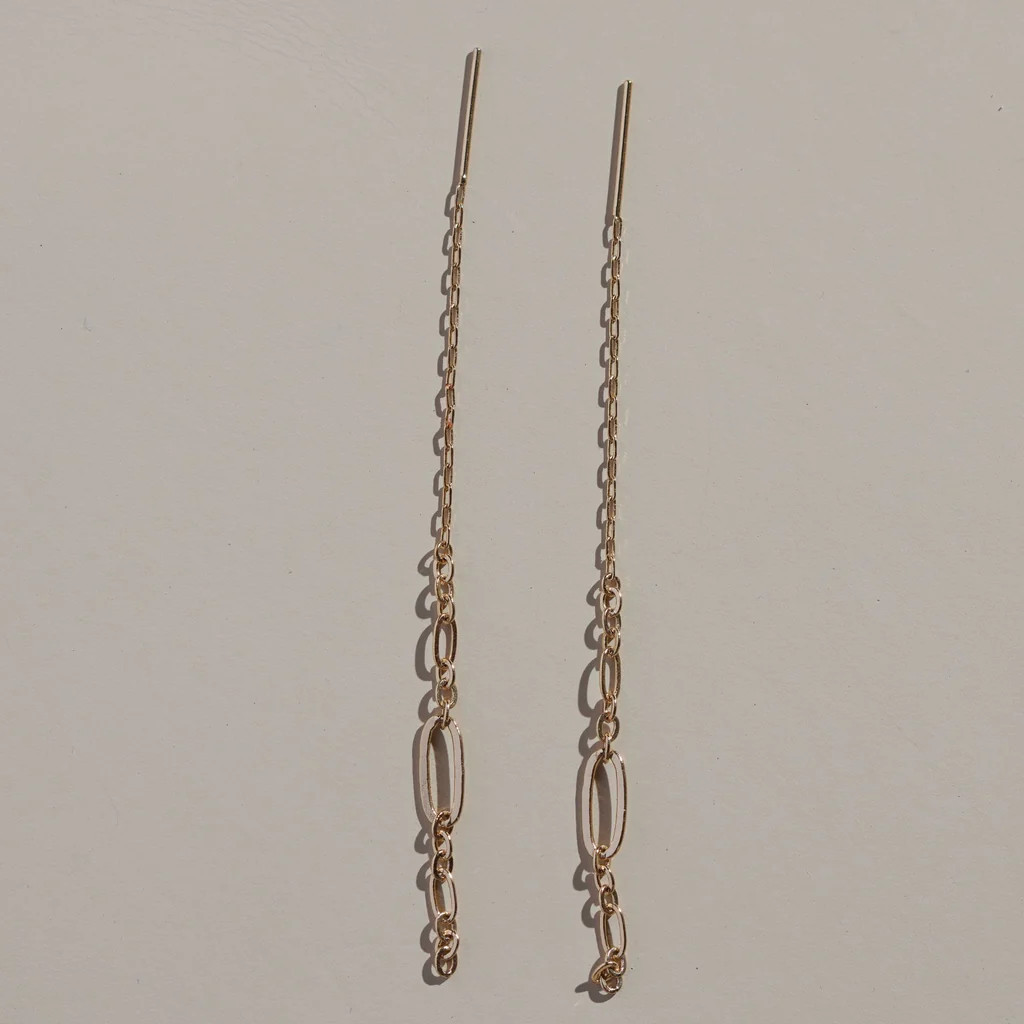 Ramona Threader Earrings | Nickel and Suede