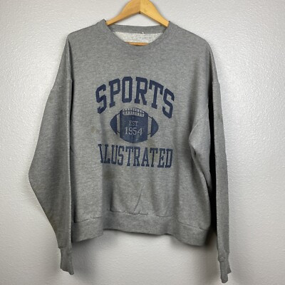 Vintage 90s Sports Illustrated Crewneck Sweater Grey Sweatshirt Size XL  | eBay | eBay US