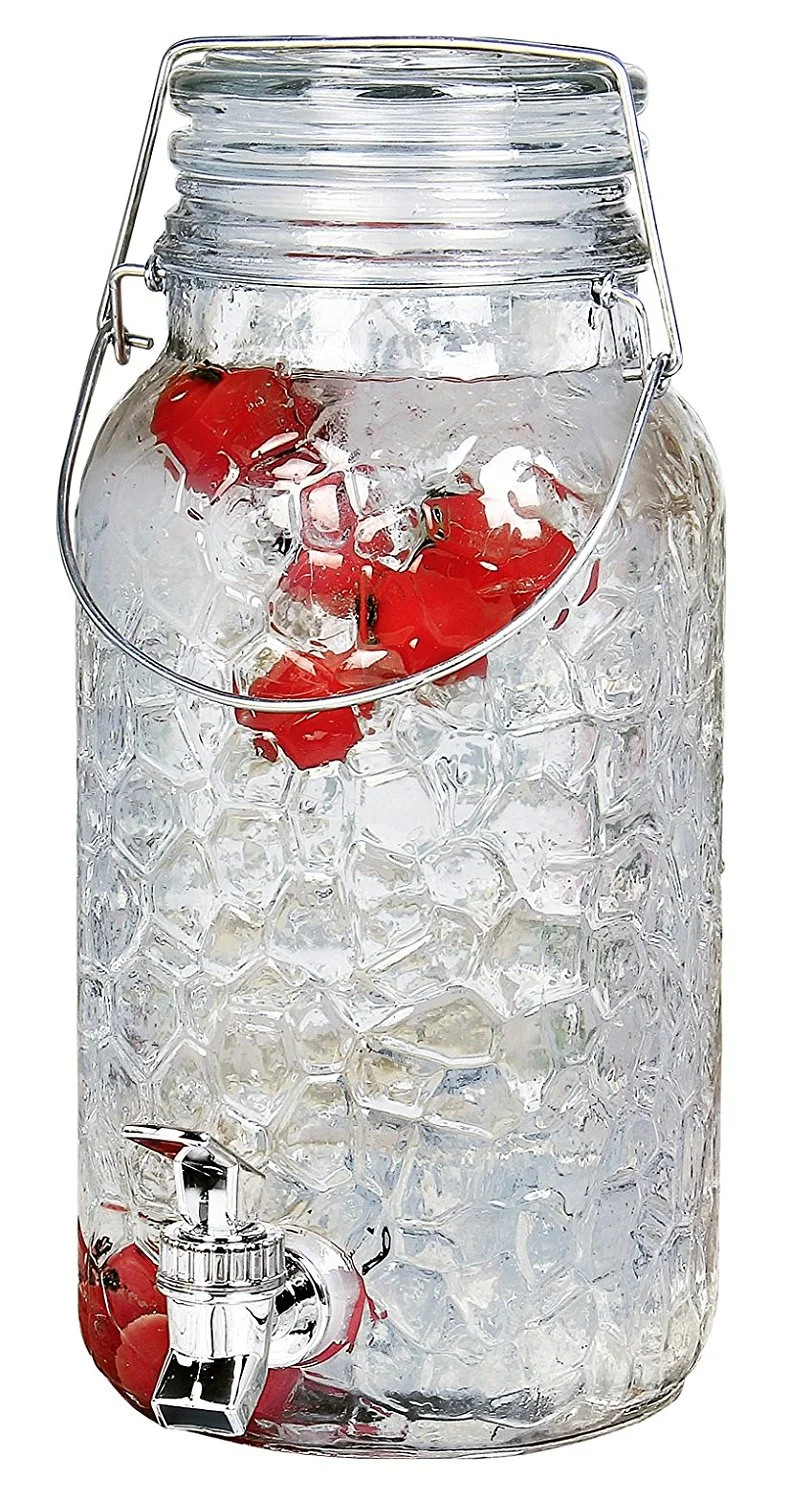 Estilo 1 Gallon Glass Mason Jar Drink Beverage Dispenser with Leak Free Spigot and Bail and Trigg... | Walmart (US)