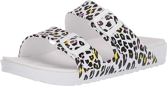 Skechers Women's Gear Cali Breeze-Leopard Print Molded Double Strap with Luxe Foam Sandal | Amazon (US)