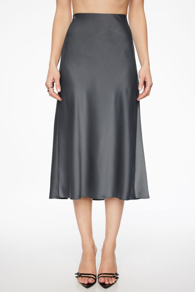 Melody Satin Slip Midi Skirt | Dynamite Clothing