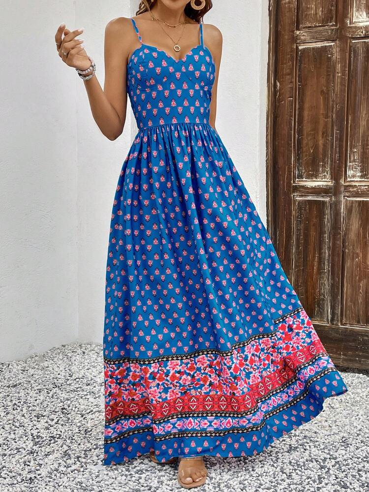 SHEIN LUNE Floral Print Cami Dress | SHEIN