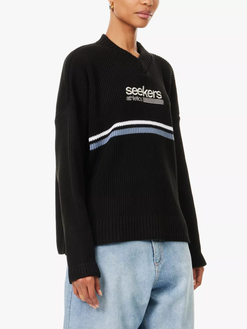 Leisure logo-embroidery stretch-knit jumper | Selfridges