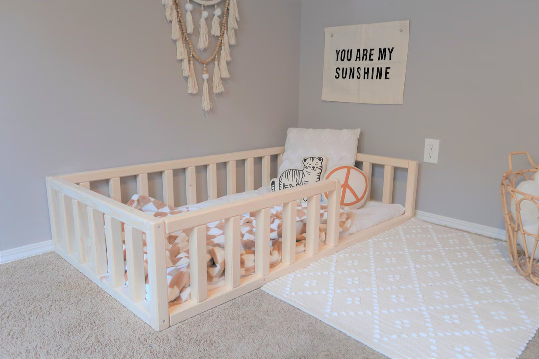 Montessori Floor Bed Frame With Rails: Crib Twin Full and Queen - Etsy | Etsy (US)