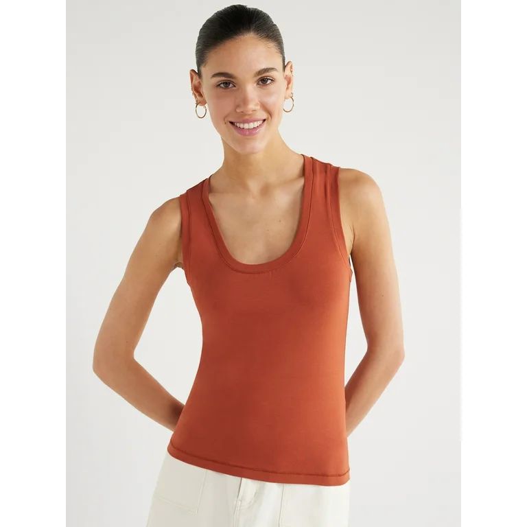 Scoop Women’s Ultimate Cotton Jersey Fitted Baby Tank Top, Sizes XS-XXL | Walmart (US)