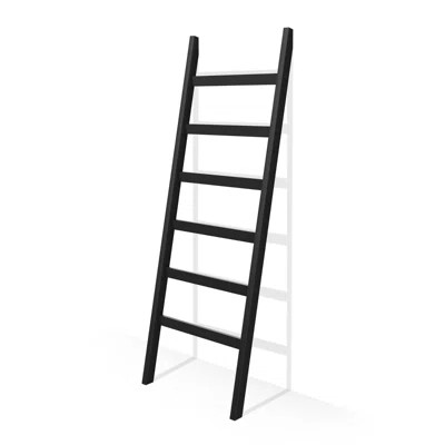 Black Bamboo Blanket Ladder, 6-Tier Blanket Holder | Wayfair Professional