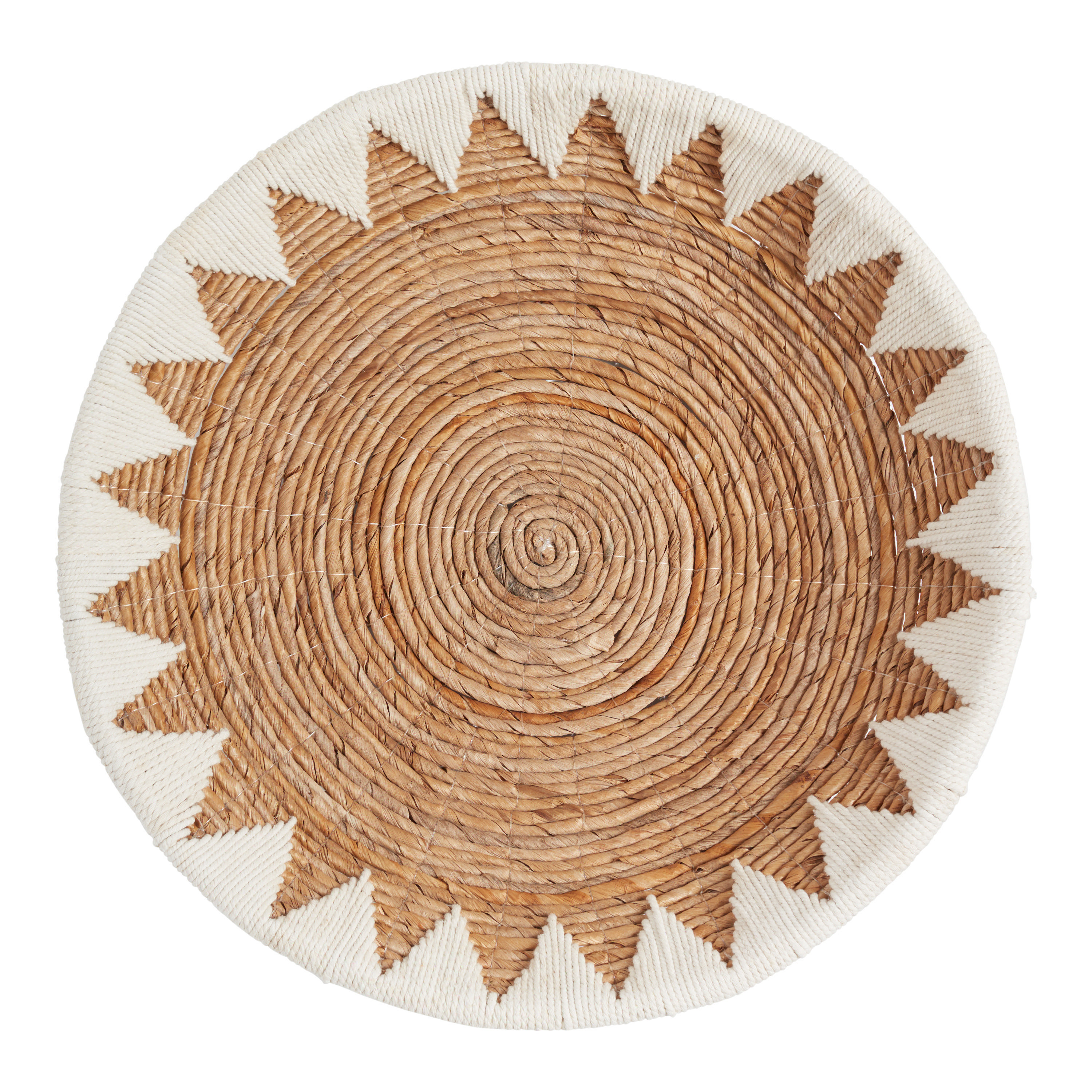 White and Natural Banana Bark Woven Disc Wall Decor | World Market