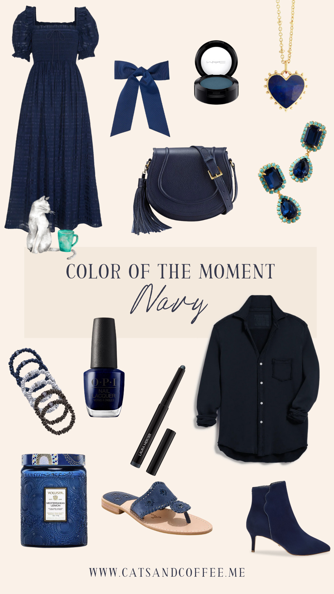 Color of the Moment: Navy 💙 A timeless deep neutral that works year-round, navy adds polish without feeling too formal. This round-up includes everyday pieces like a Frank & Eileen button-down and Hill House dress, navy Jack Rogers, and Sarah Flint booties . I’ve also included rich-toned nail polish from OPI, satin scrunchies, bold eyeshadow, and pretty jewelry from Anthropologie and Bloomingdale’s — plus a candle I’ve been loving for cozy vibes.
 

 #LTKBeauty #LTKShoeCrush #LTKItBag