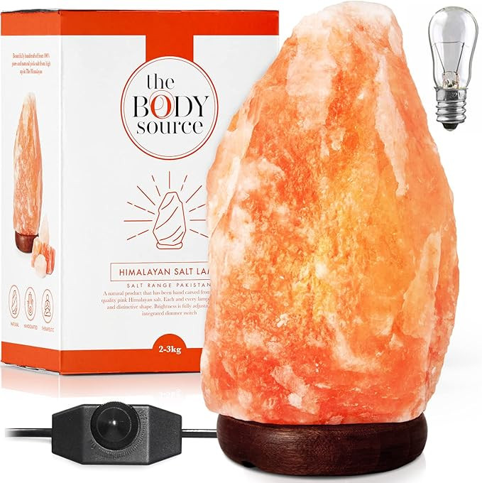 Himalayan Salt Lamp Crystal Rock 10-12 inches (11-15Ib), includes Lamp Dimmer Switch & Night Ligh... | Amazon (US)