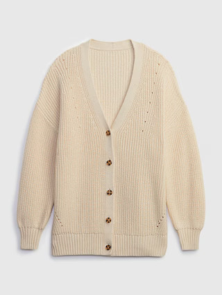 Shaker-Stitch Boyfriend Cardigan | Gap (US)