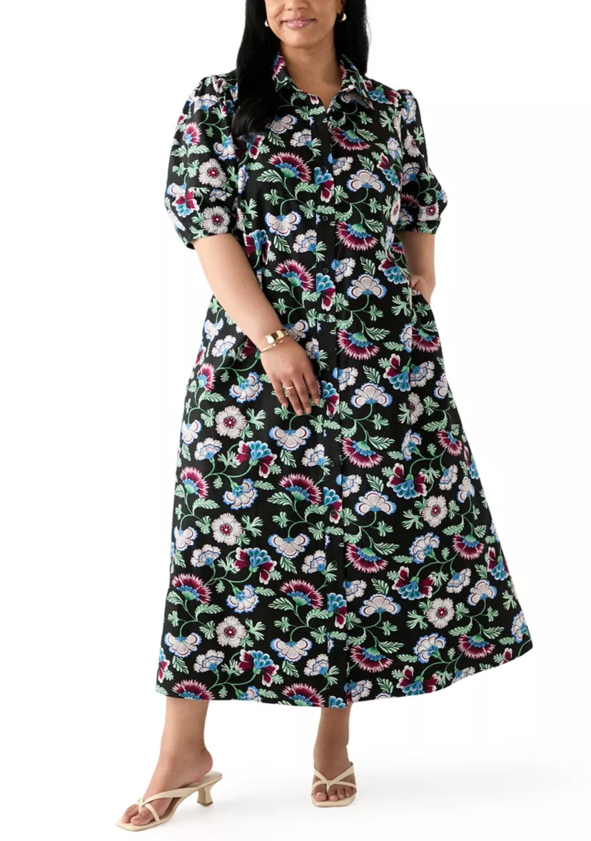 Plus Size Elbow Sleeve Maxi Dress | Belk