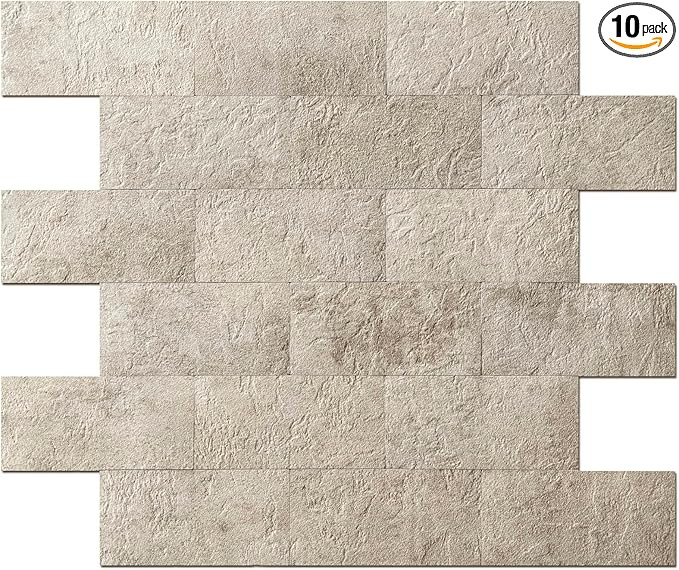 Art3d 10-Pack Peel and Stick Wall Tile for Backsplash, Stick on Stone Tile for Kitchen Bathroom F... | Amazon (US)
