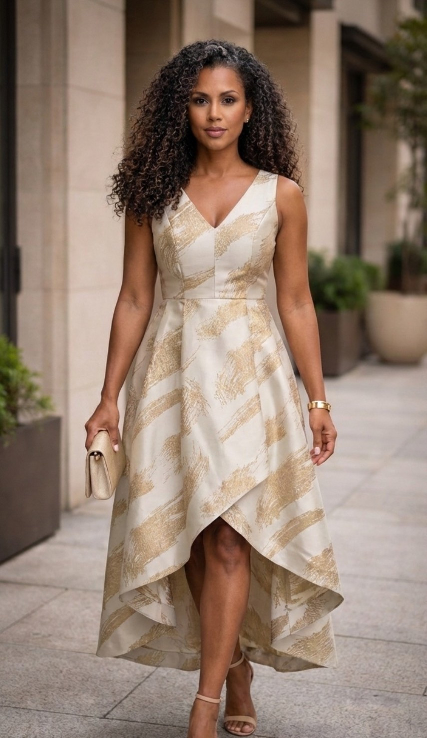 Champagne elegance. Effortless confidence. ✨

This stunning high-low dress was made for the woman who walks with grace and owns every room she enters. The soft neutral tone paired with subtle gold detailing gives luxury without trying too hard — perfect for weddings, brunches, date nights, or upscale events.

The flattering V-neckline and defined waist create a timeless silhouette, while the flowing hem adds just the right touch of drama with every step.

Classic. Feminine. Unforgettable.

Don’t just attend the event — arrive. 💫 Tap to shop before it sells out.

#LTKgrwm #LTKootd #LTKSeasonal