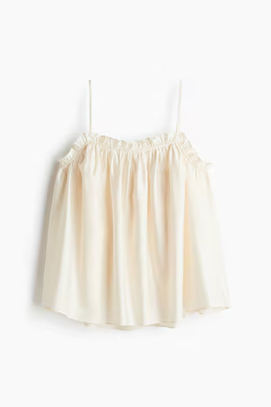 H & M - Ruffle-Trimmed Camisole Top - White | H&M (US + CA)
