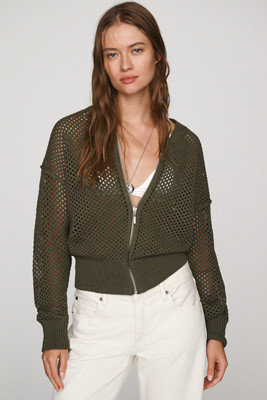 Juniper Open-Knit Bomber Cardigan Jacket | Anthropologie (US)
