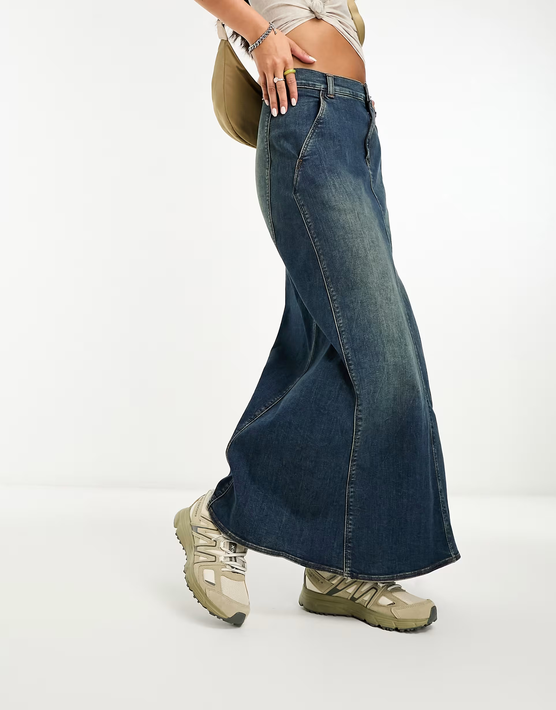Reclaimed Vintage maxi denim skirt in blue | ASOS (Global)